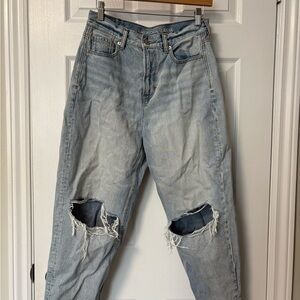 American Eagle Outfitters Light Wash Distressed Boyfriend Jeans